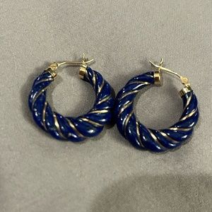 Lapis lazuli and 14k hoops